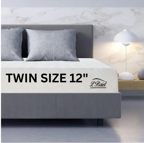 L’Baiet 12” Thickness Gel Memory Foam Mattress, Twin Size