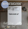 Top view of twin size 12-inch mattress with motion isolation, perfect for couples, light sleepers, and insomnia relief.