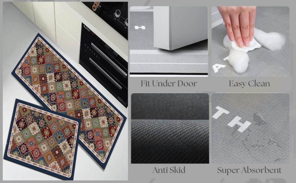 2 Pcs Kitchen Runner Set