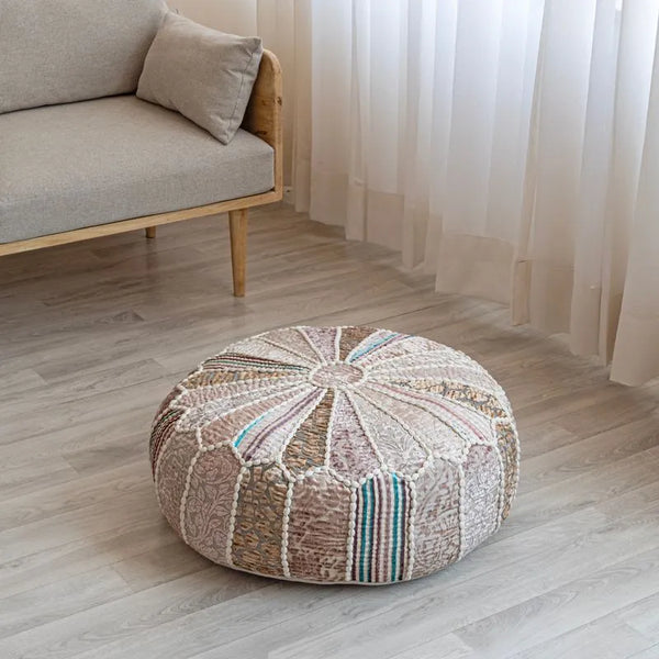 Albany Living 1124 Pouf Chair Side Made with Cotton & Polyester - Brown