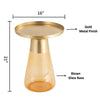 Dimensional diagram of the side table with a 21-inch height and 16-inch diameter, combining style and practicality.