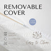 L’Baiet mattress with removable, machine-washable cover. Easy to clean with a delicate cycle and air dry for lasting freshness.