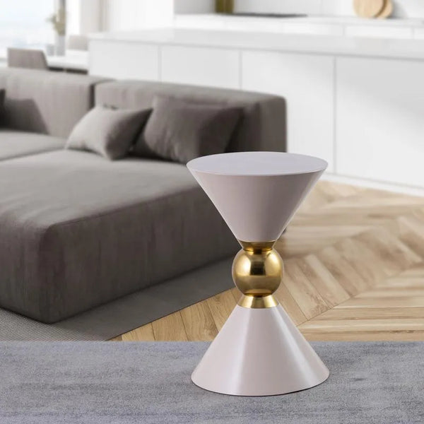 Albany Living End Table ET802 with EPL Gold Accent - Taupe